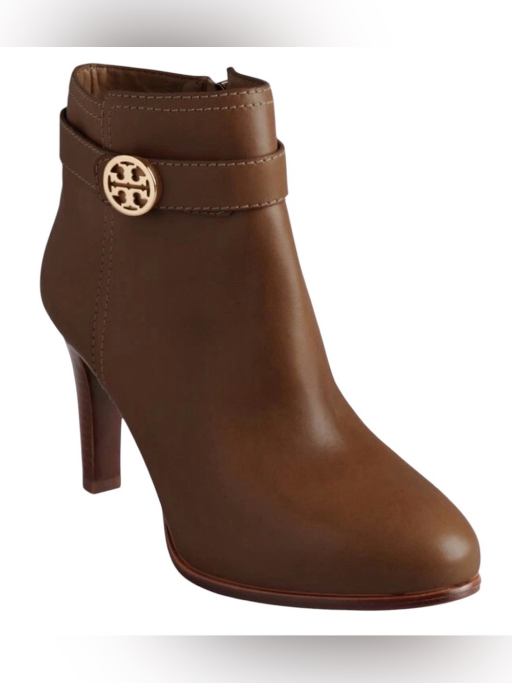 TORY BURCH LEATHER BRISTOL ANKLE BOOTS BROWN SIZE 9 1/2